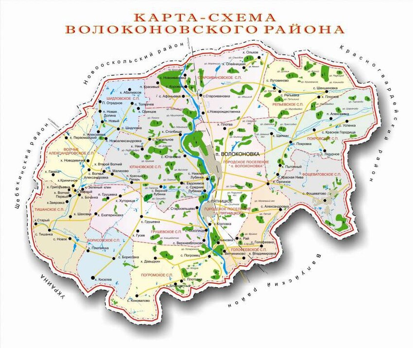 Карта-схема Волоконовского района